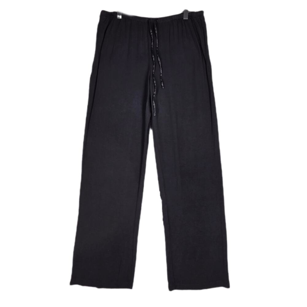 CAROLE HOCHMAN MIDNIGHT WOMEN’S BLACK LOUNGE MODAL STRETCH BLEND PANTS – SIZE S